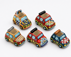 Hand-Painted Italian Ceramic Fiat Car Cabrio – Assorted Design (1 Piece) 11x6x5.5cm