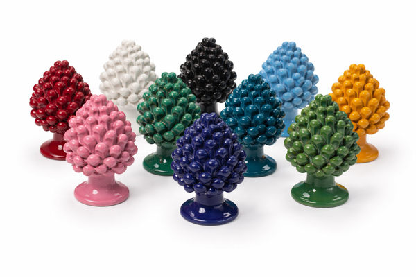 Sicilian Ceramic Pinecones (Pigna) – 6.5” Decorative Piece