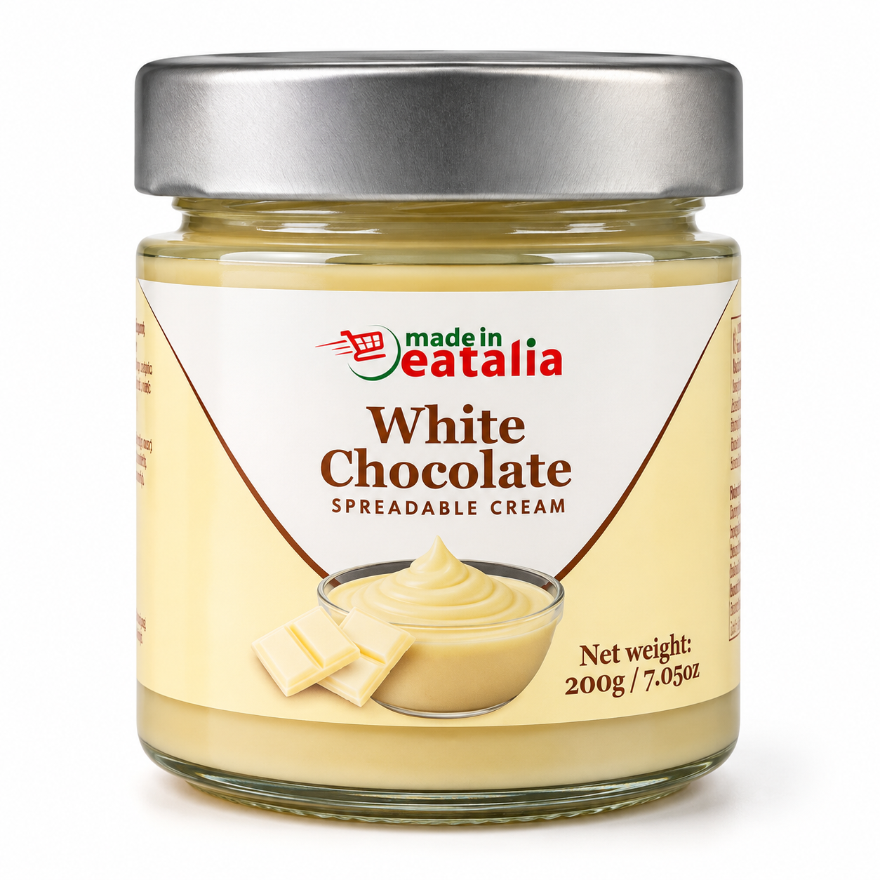 Made in Eatalia White Chocolate Cream – Smooth & Velvety Italian Spread 200g
