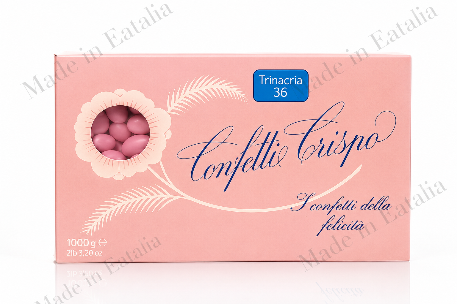Confetti Crispo Trinacria 36 Pink Jordan Almonds – 2.2 lb (1000g)