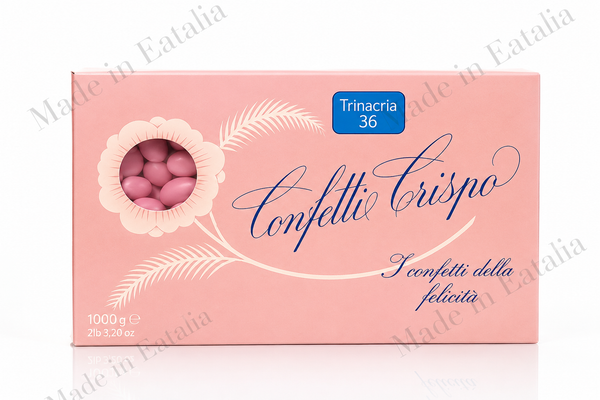 Confetti Crispo Trinacria 36 Pink Jordan Almonds – 2.2 lb (1000g)