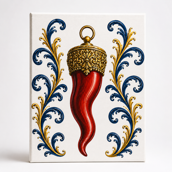 Italian Cornicello Canvas Wall Art – 8” x 10”