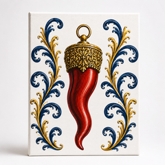 Italian Cornicello Canvas Wall Art – 8” x 10”