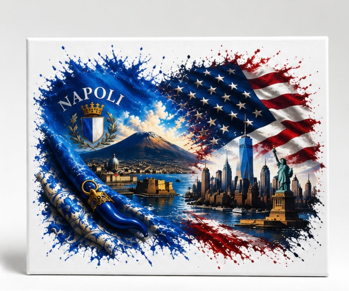 Made in Eatalia Creations – Napoli & America Canvas 8” x 10”