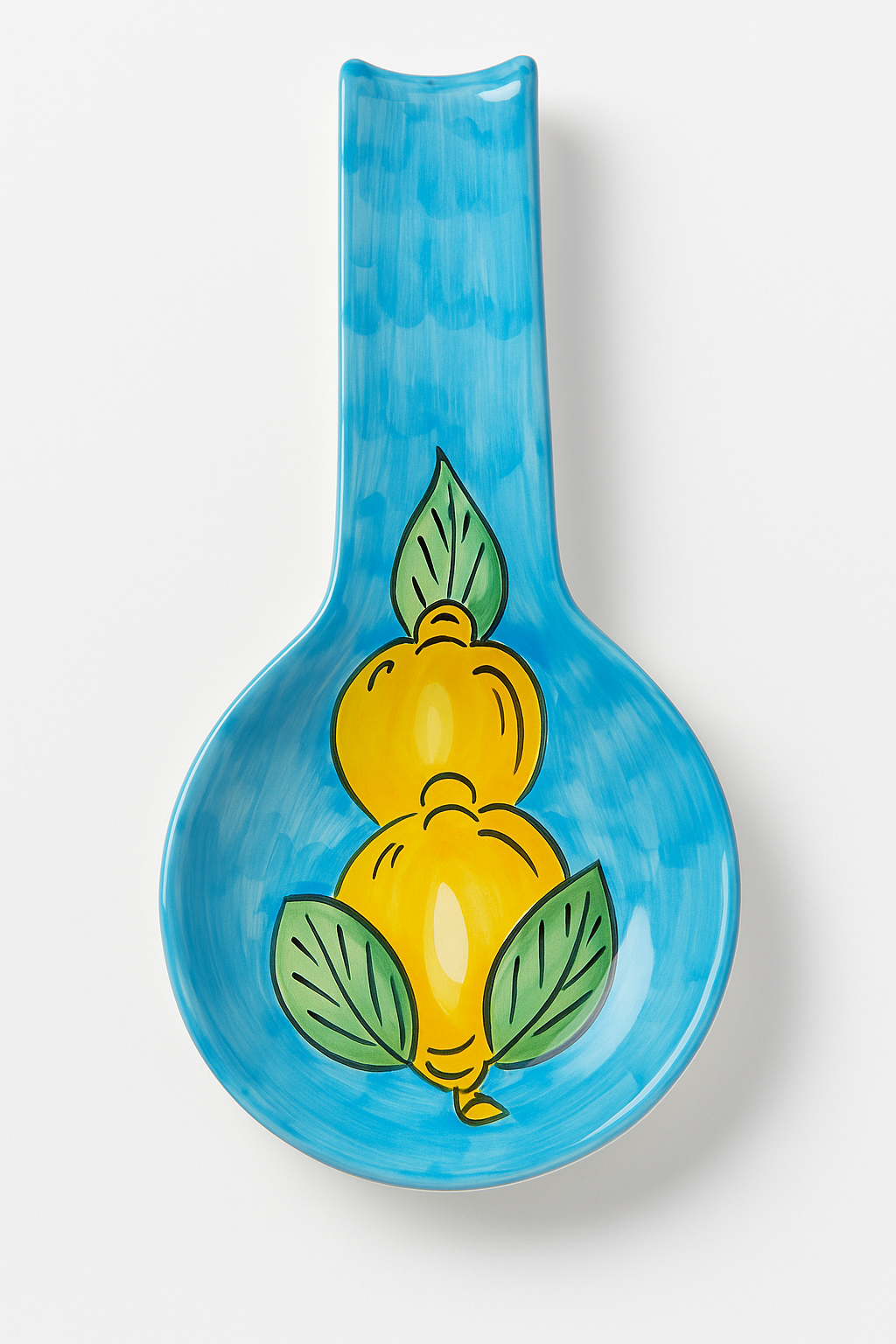 Ceramic Spoon Rest – Sorrento Lemon Design (Blue) 27cm