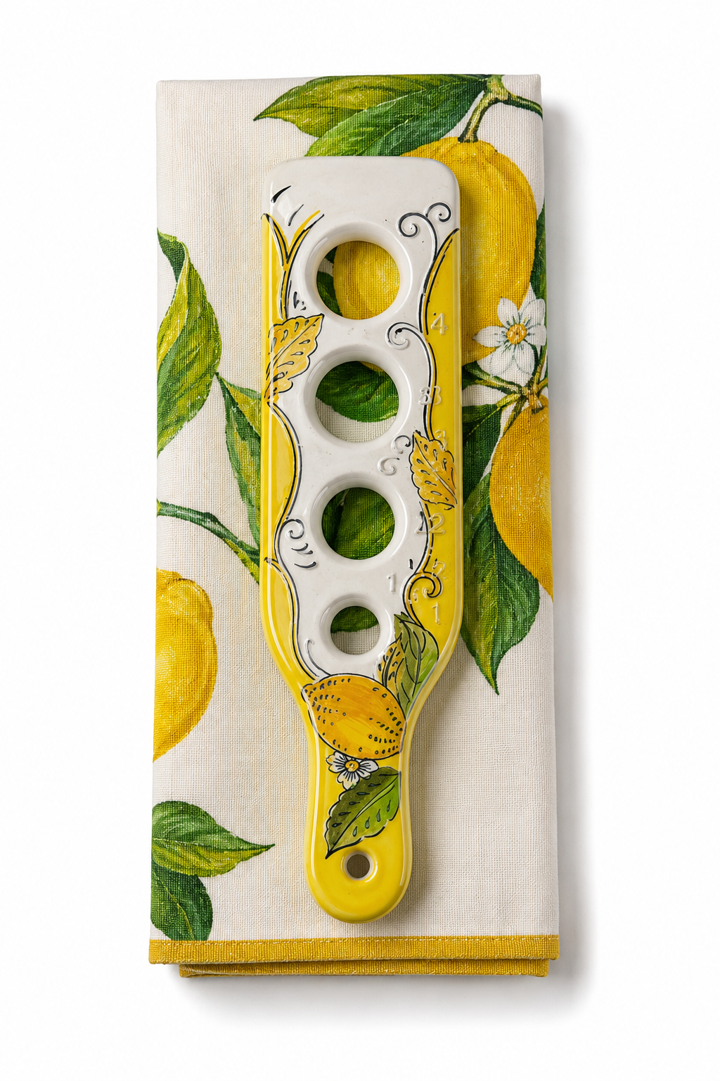 Ceramic Lemon Spaghetti Measurer Set With Kitchen Towel
