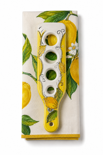 Ceramic Lemon Spaghetti Measurer Set With Kitchen Towel