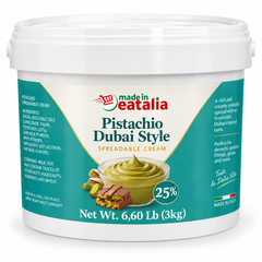Made in Eatalia Pistachio Dubai Style Spreadable Cream 25% – 3kg Bucket