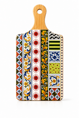 Mediterranean Tile Decorative Bamboo Board – Italian-Inspired Wall Décor (5 x 11”)