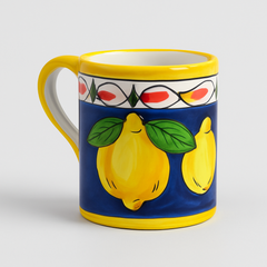 Hand-Painted Ceramic Mug – Sorrento Lemon Fantasy (10 cm)