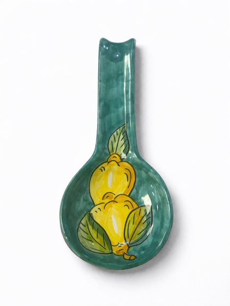 Ceramic Spoon Rest – Lemon Design (Turchese) 27cm