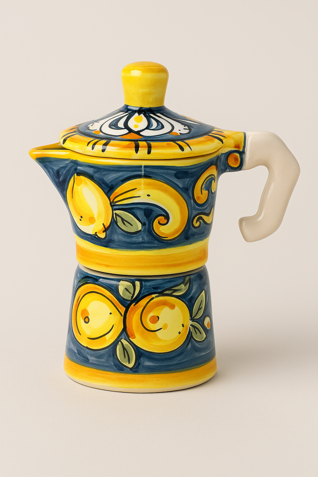 Ceramic Moka Pot – 3 Piece Sicilian Design