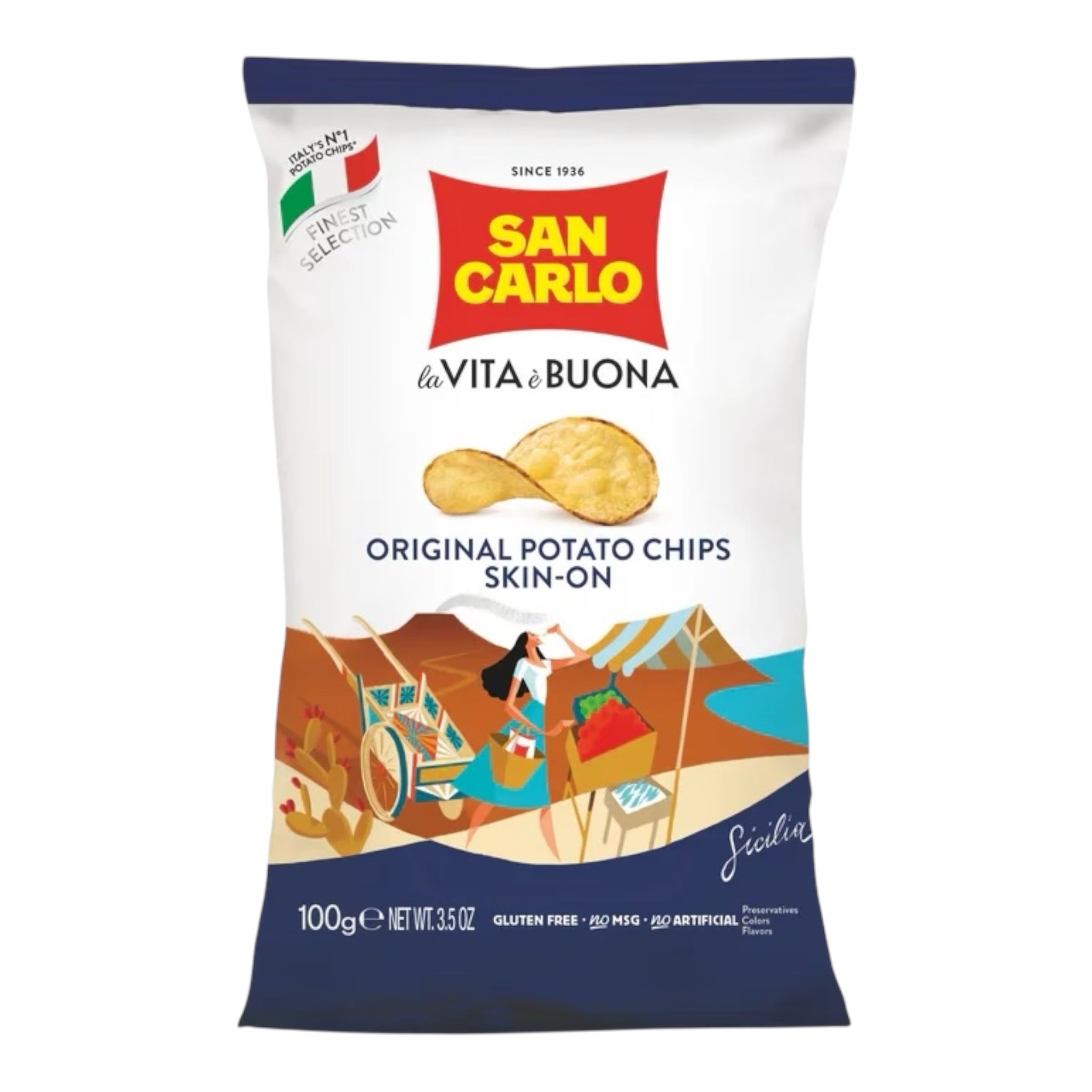 San Carlo Potato chips Skin-on Chips 100g