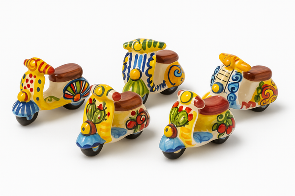 Hand-Painted Sicilian Ceramic Vespa Scooter – Assorted Designs (1pc)