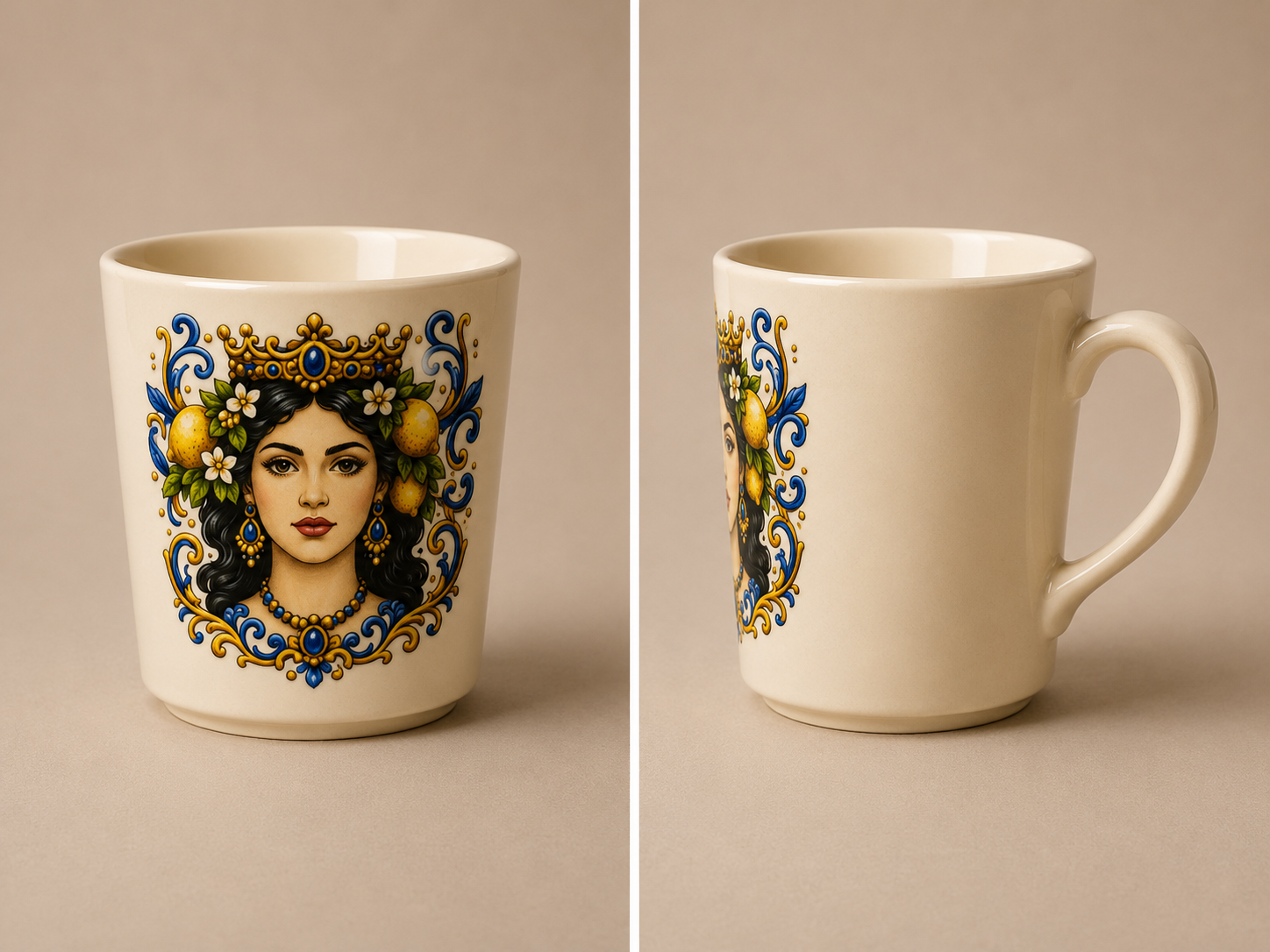 Sicilian Queen Ceramic Mug – 8 oz | Made in Eatalia Exclusive