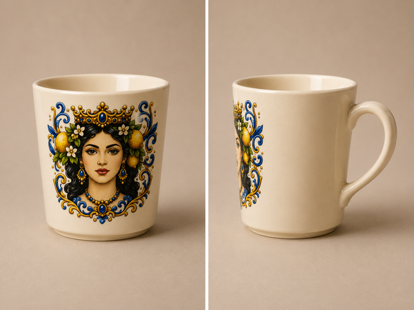 Sicilian Queen Ceramic Mug – 8 oz | Made in Eatalia Exclusive