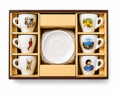 Neapolitan Espresso Cup Set – 6 Cups & Saucers | Napoli Collection