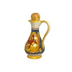 Caltagirone Ceramic Oil cruet, Baroque Decoration h 16 cm approx.