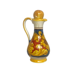 Caltagirone Ceramic Oil cruet, Baroque Decoration h 16 cm approx.