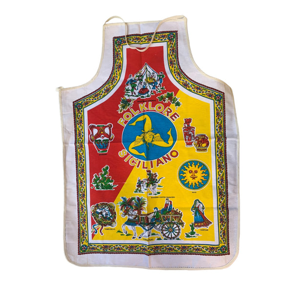 Sicilian Apron with Folklore Sicilian Staples