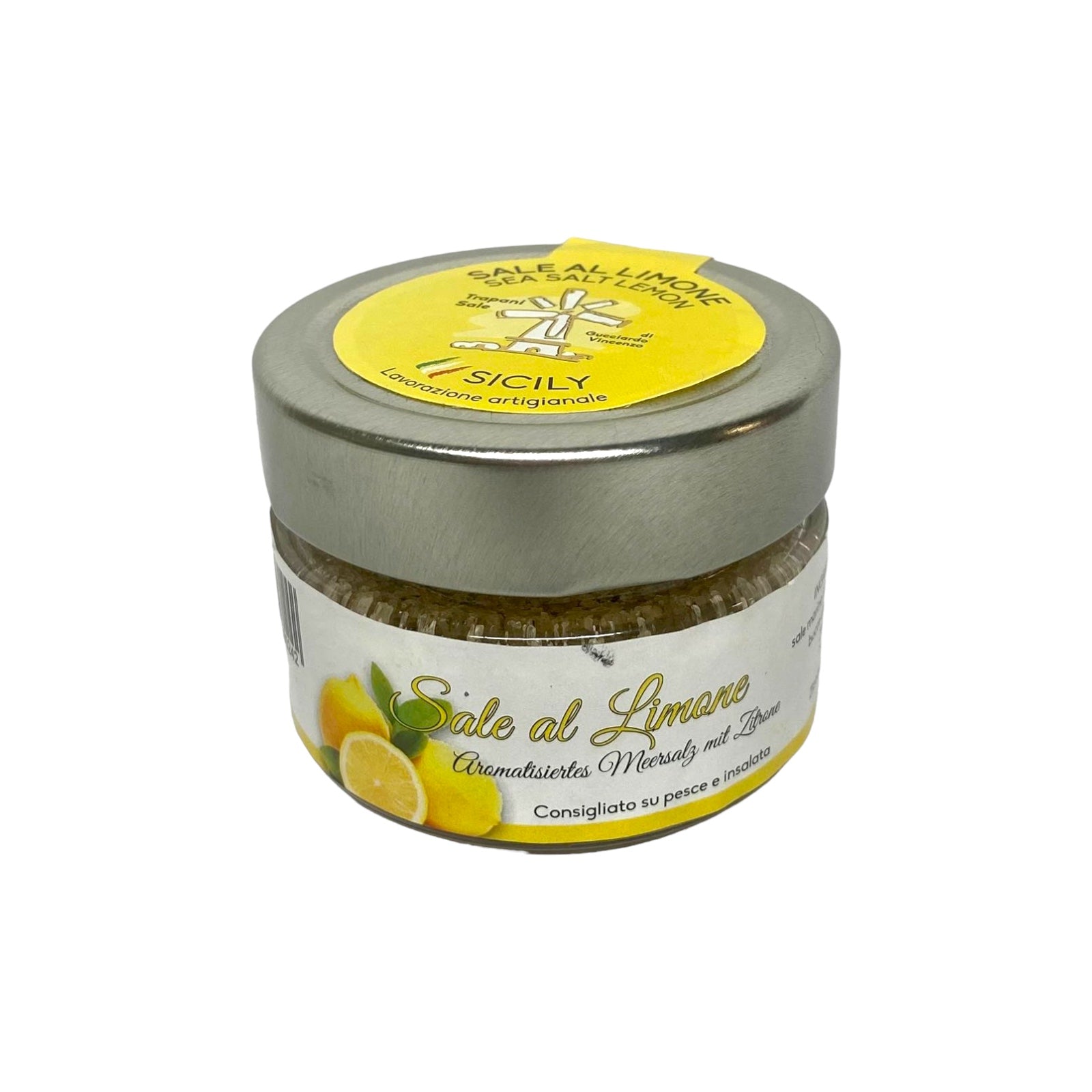 Trapani Sale Sea salt Lemon Sale al Limone Glass jar 90g