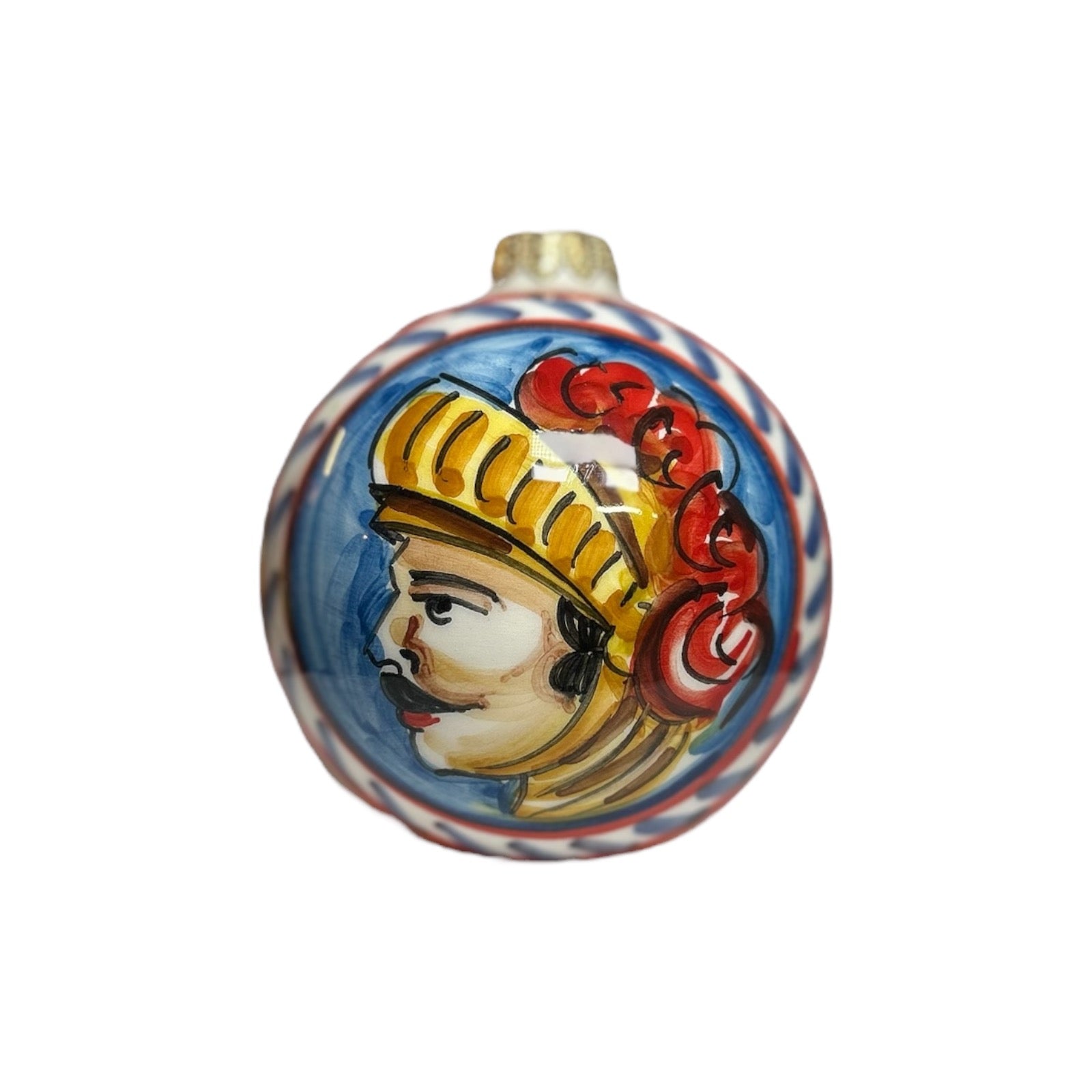 Palla di Natale in pregiata ceramica di Caltagirone - diametro 7,5 cm - Christmas ball in fine Caltagirone ceramic (1 piece) - diameter 7.5 cm -