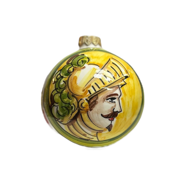 Palla di Natale in pregiata ceramica di Caltagirone (1 Pz) - diametro 7,5 cm - Christmas ball in fine Caltagirone ceramic (1 piece) - diameter 7.5 cm -