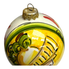 Palla di Natale in pregiata ceramica di Caltagirone (1 Pz) - diametro 7,5 cm - Christmas ball in fine Caltagirone ceramic (1 piece) - diameter 7.5 cm -