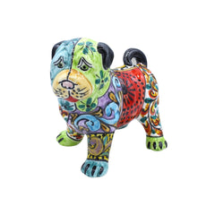 Caltagirone Ceramic Pug Dog, Measurements h 18 x 20 cm approx. Modern Decoration