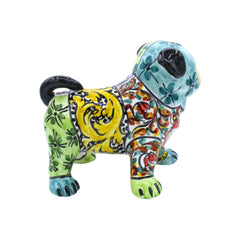 Caltagirone Ceramic Pug Dog, Measurements h 18 x 20 cm approx. Modern Decoration