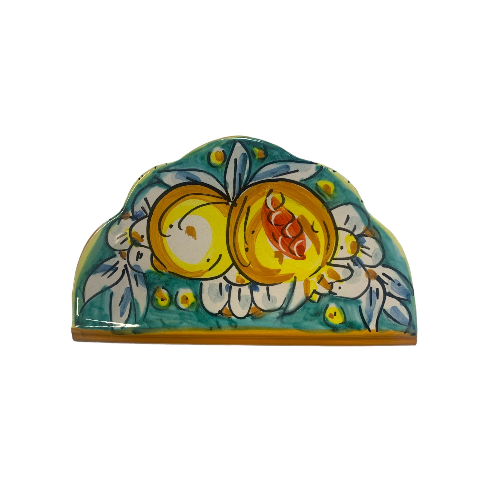 Caltagirone Ceramic Napkin Holder Decorated By Hand, 100% Handmade