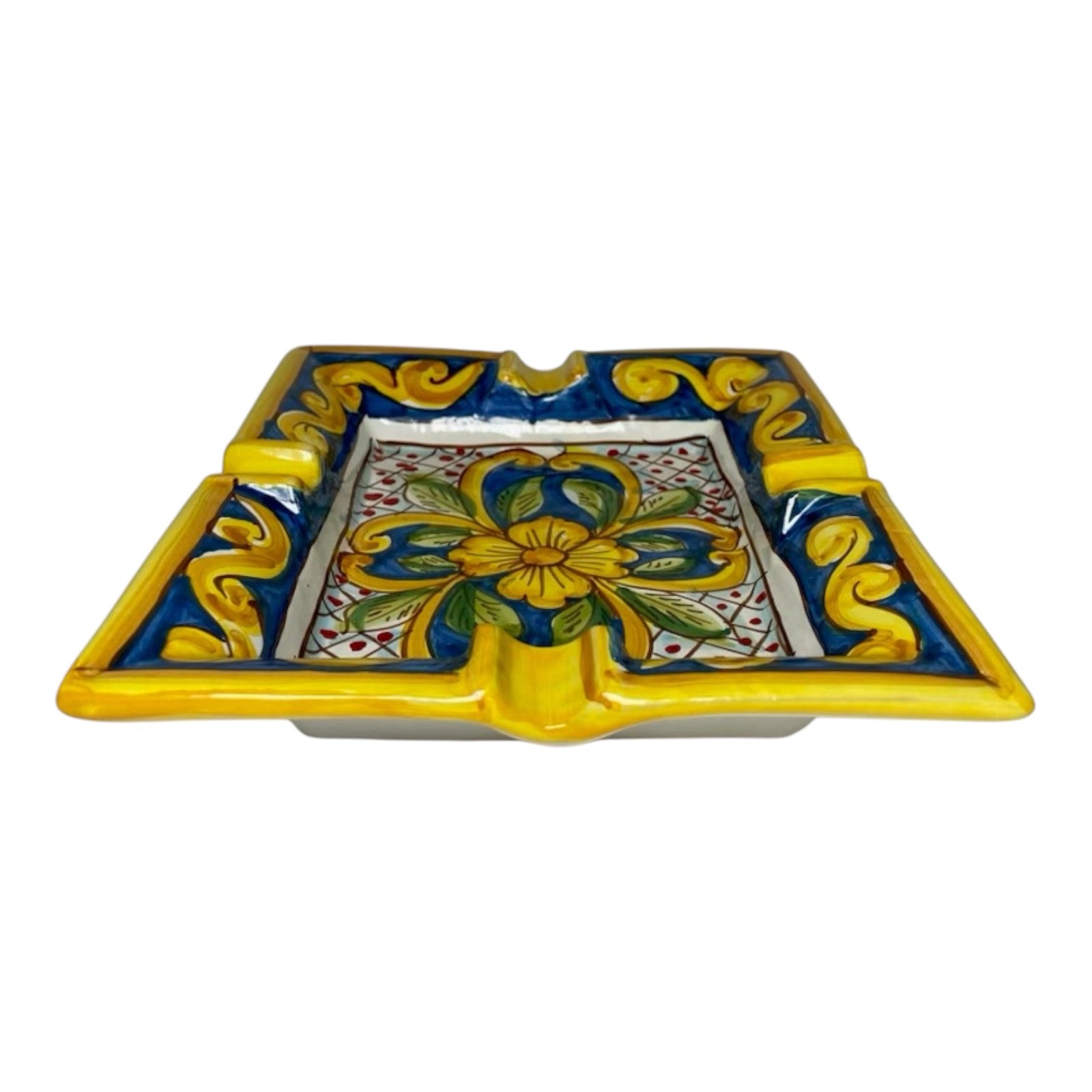 Ashtray in Caltagirone ceramic,  - L 20 x D 16 cm approx.