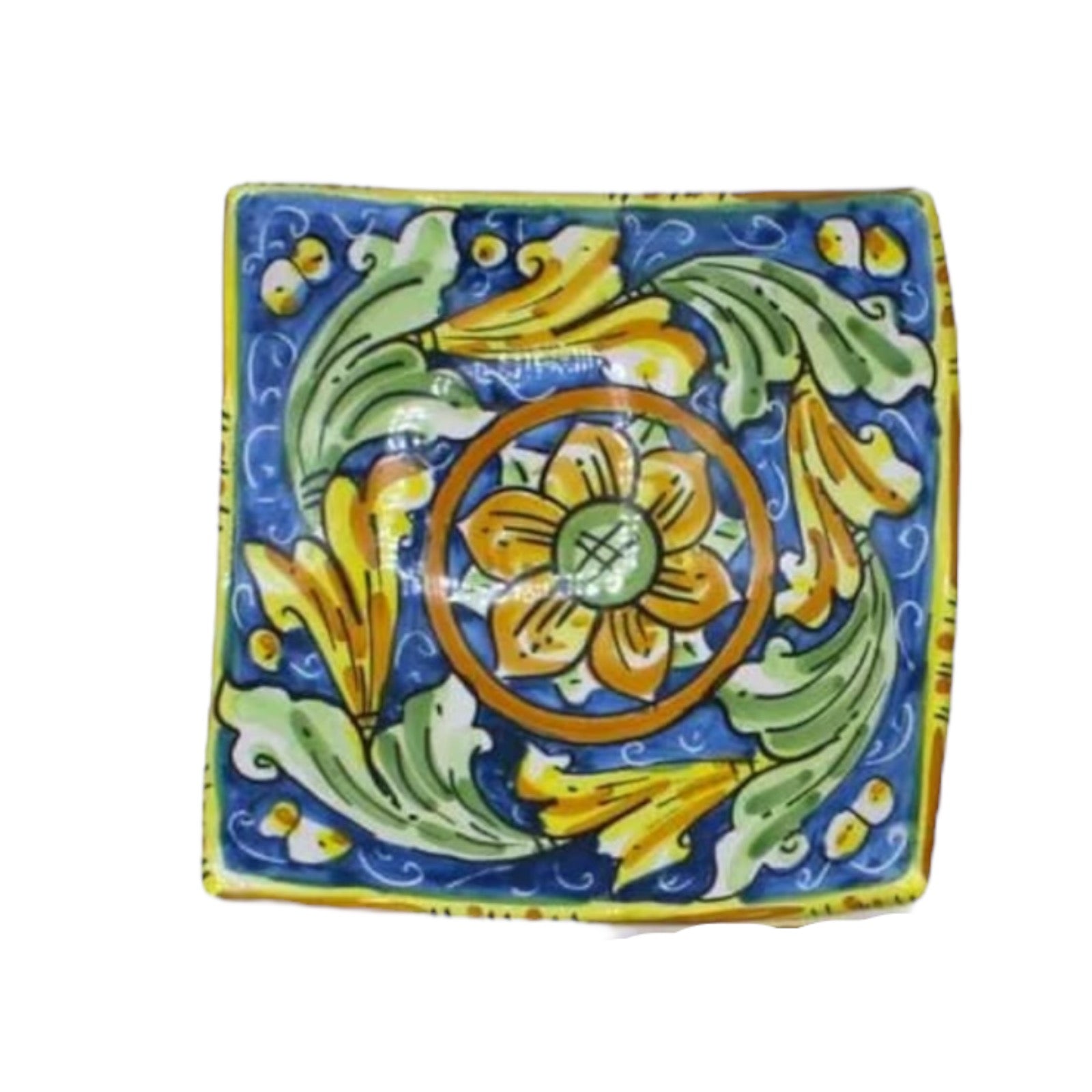 Caltagirone ceramic pocket emptier - l 17 cm x 17 x h 7 cm approx