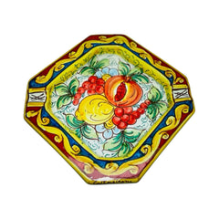 Octagonal ashtray in Caltagirone ceramic - l 20 x 20 cm approx