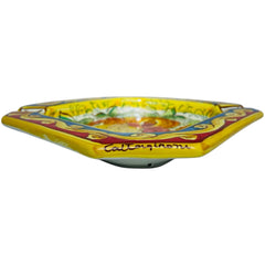 Octagonal ashtray in Caltagirone ceramic - l 20 x 20 cm approx