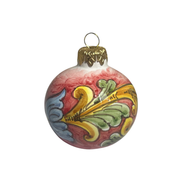 Palla di Natale in pregiata ceramica di Caltagirone (1 Pz) - diametro 7cm - Christmas ball in fine Caltagirone ceramic (1 piece) - diameter 7 cm -