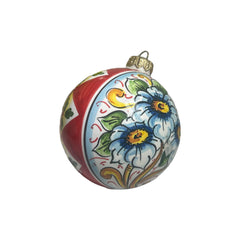 Palla di Natale in pregiata ceramica di Caltagirone (1 Pz) - diametro 8cm - Christmas ball in fine Caltagirone ceramic (1 piece) - diameter 8cm -