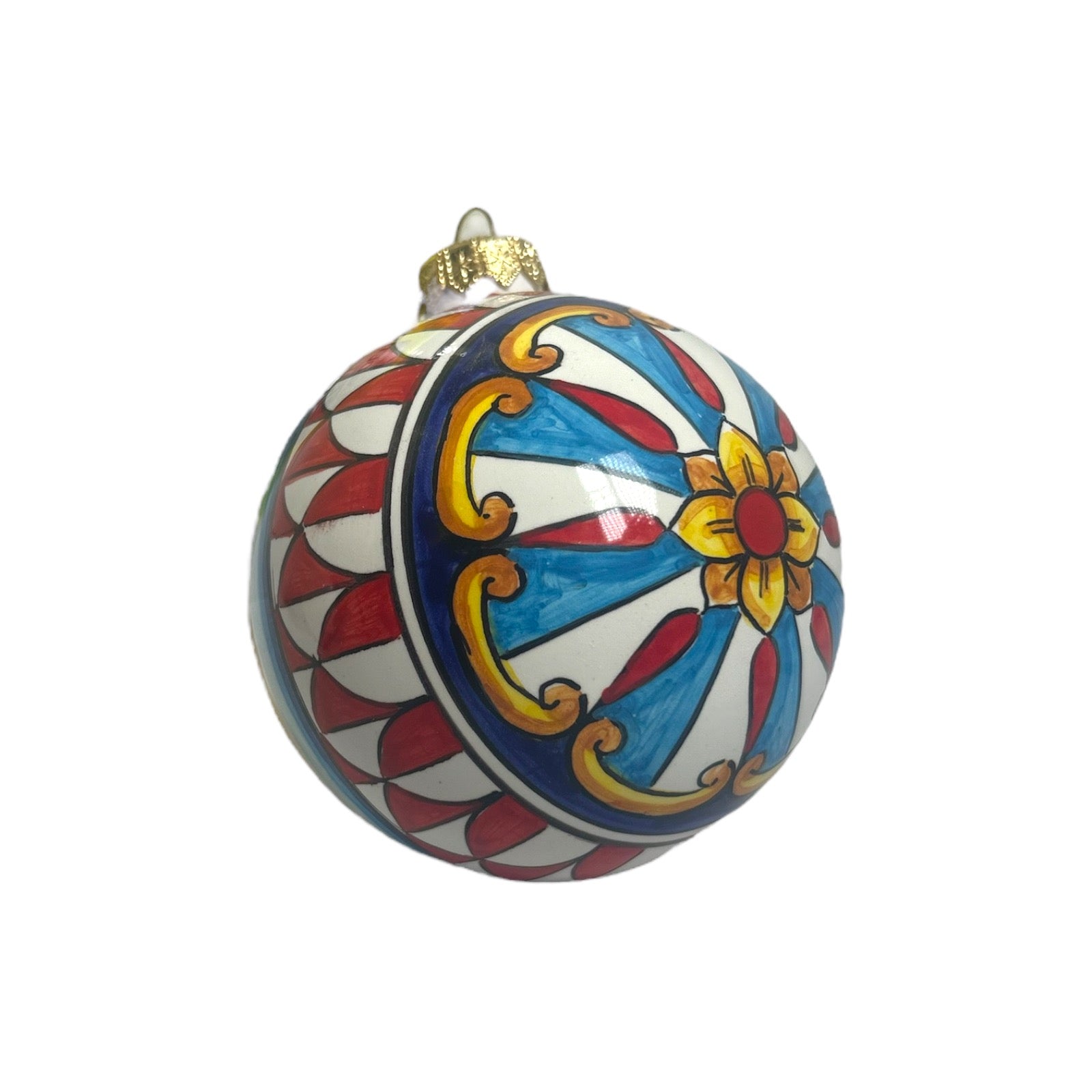 Palla di Natale in pregiata ceramica di Caltagirone - diametro 8cm - Christmas ball in fine Caltagirone ceramic - diameter 8cm -