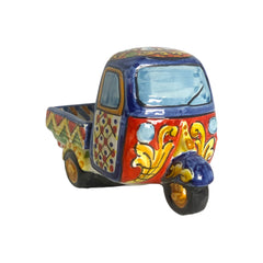 Moto Ape Made With Caltagirone Ceramic & Hand Decorated in Sicilian Cart Style