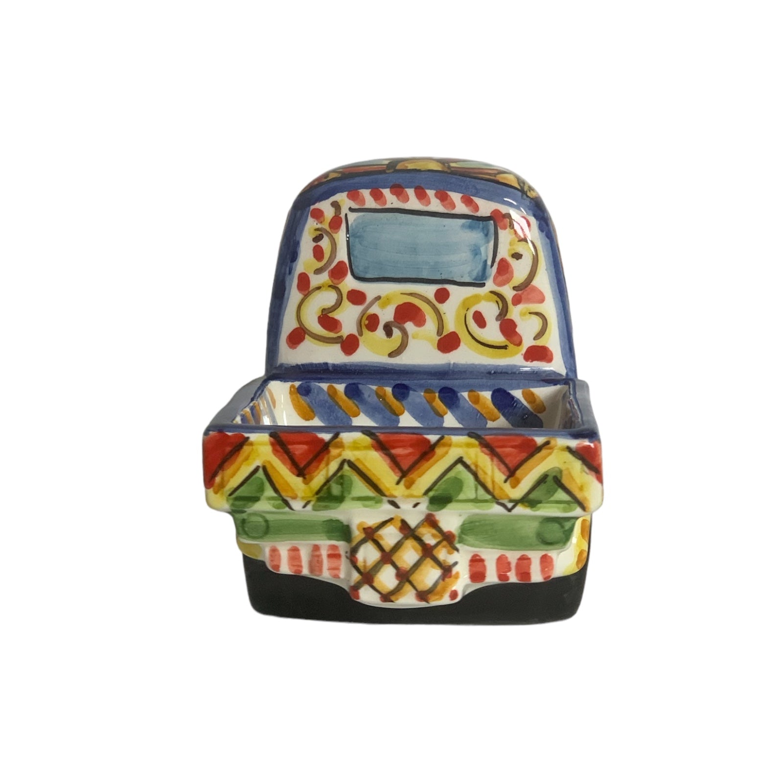 Moto Ape Made With Caltagirone Ceramic & Hand Decorated in Sicilian Cart Style