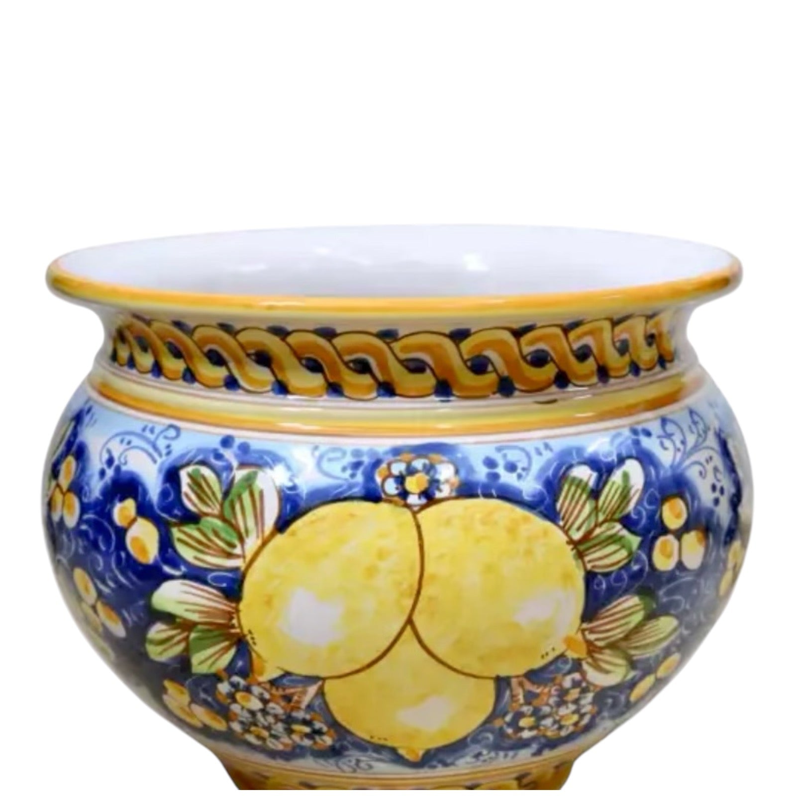 Cachepot Caltagirone Ceramic Plant pot, lemon decoration 20cm Diameter