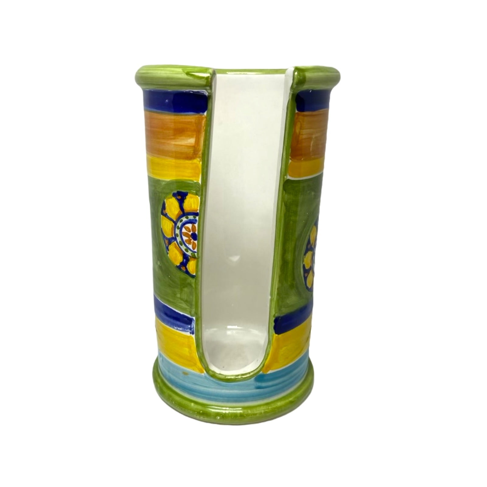 Glass holder for coffee glasses or water glasses, made of fine Caltagirone ceramic, height 20cm