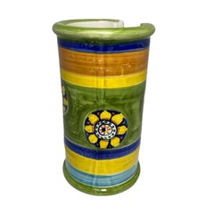 Glass holder for coffee glasses or water glasses, made of fine Caltagirone ceramic, height 20cm