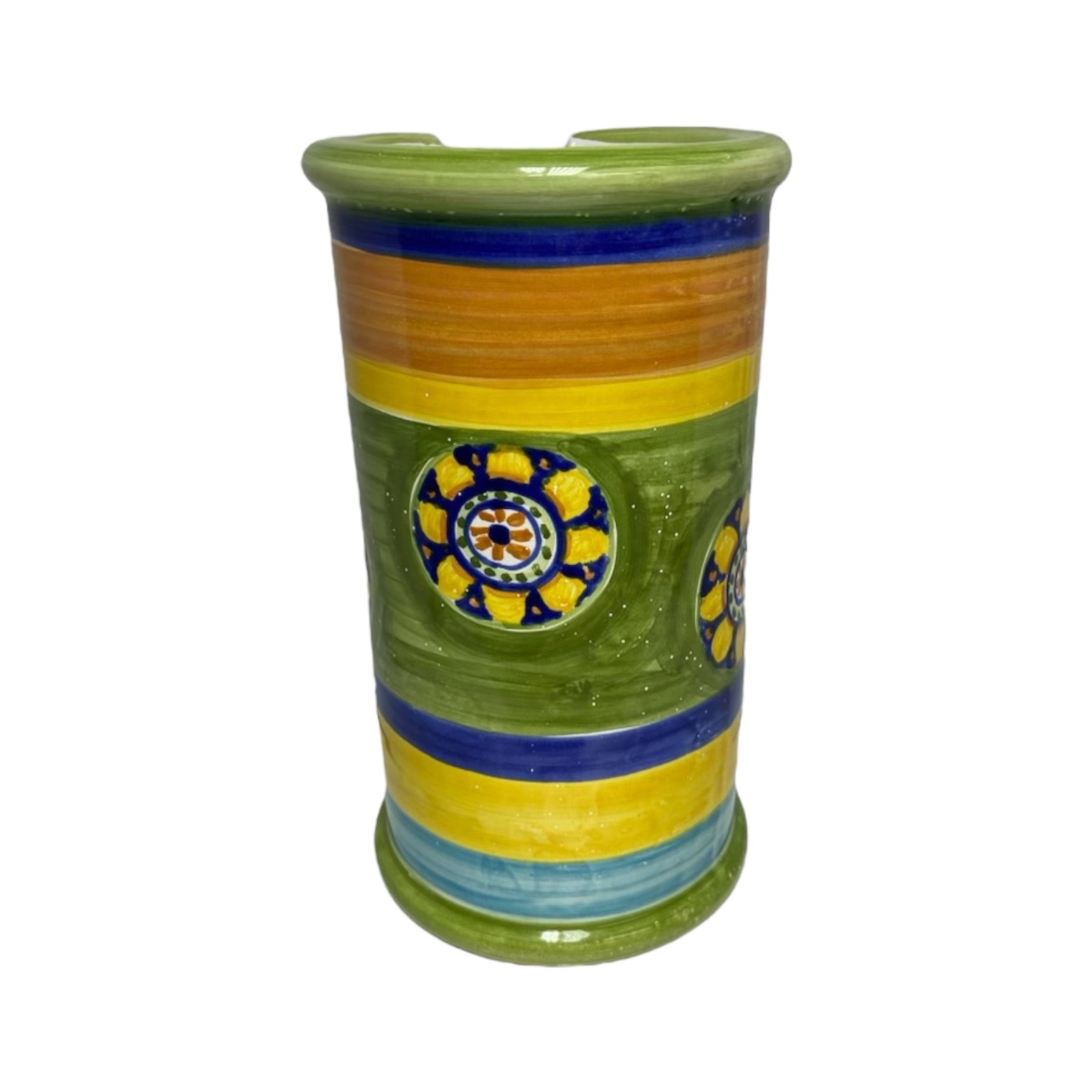 Glass holder for coffee glasses or water glasses, made of fine Caltagirone ceramic, height 20cm