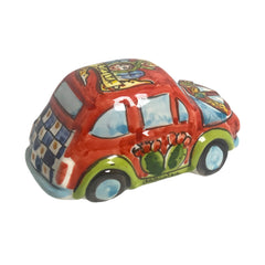 Fiat 500 Vehicle in Ceramic from Caltagirone 11x6.5x7cm