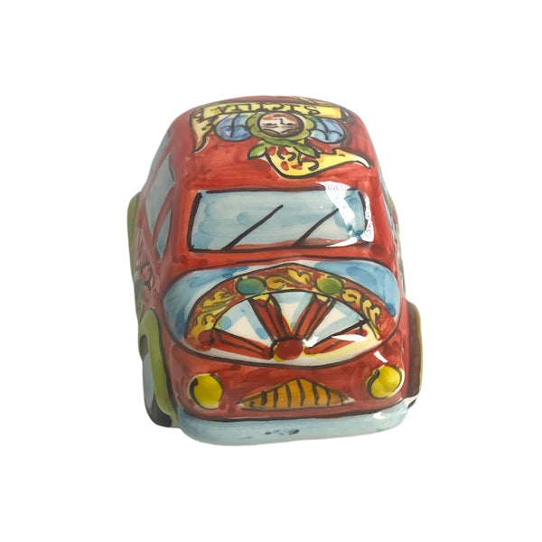 Fiat 500 Vehicle in Ceramic from Caltagirone 11x6.5x7cm