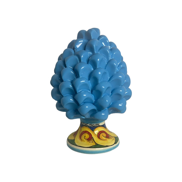 Pine Cone | Pigna Siciliana Light Blue, Ceramic From Caltagirone 17cm height