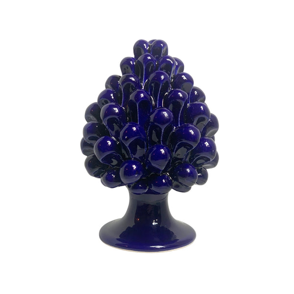 Pine Cone | Pigna Siciliana Midnight Blue, Ceramic From Caltagirone 15cm height