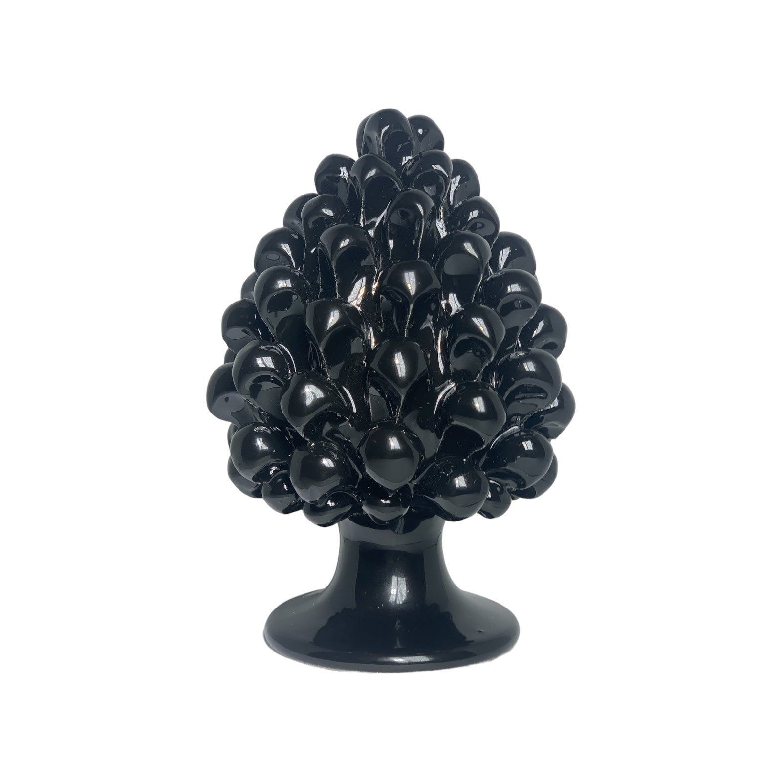 Pine Cone | Pigna Siciliana Black Color in Caltagirone Ceramic 15cm height