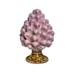 Pine Cone | Pigna Siciliana Strawberry Pink Light Color in Caltagirone Ceramic 17cm height